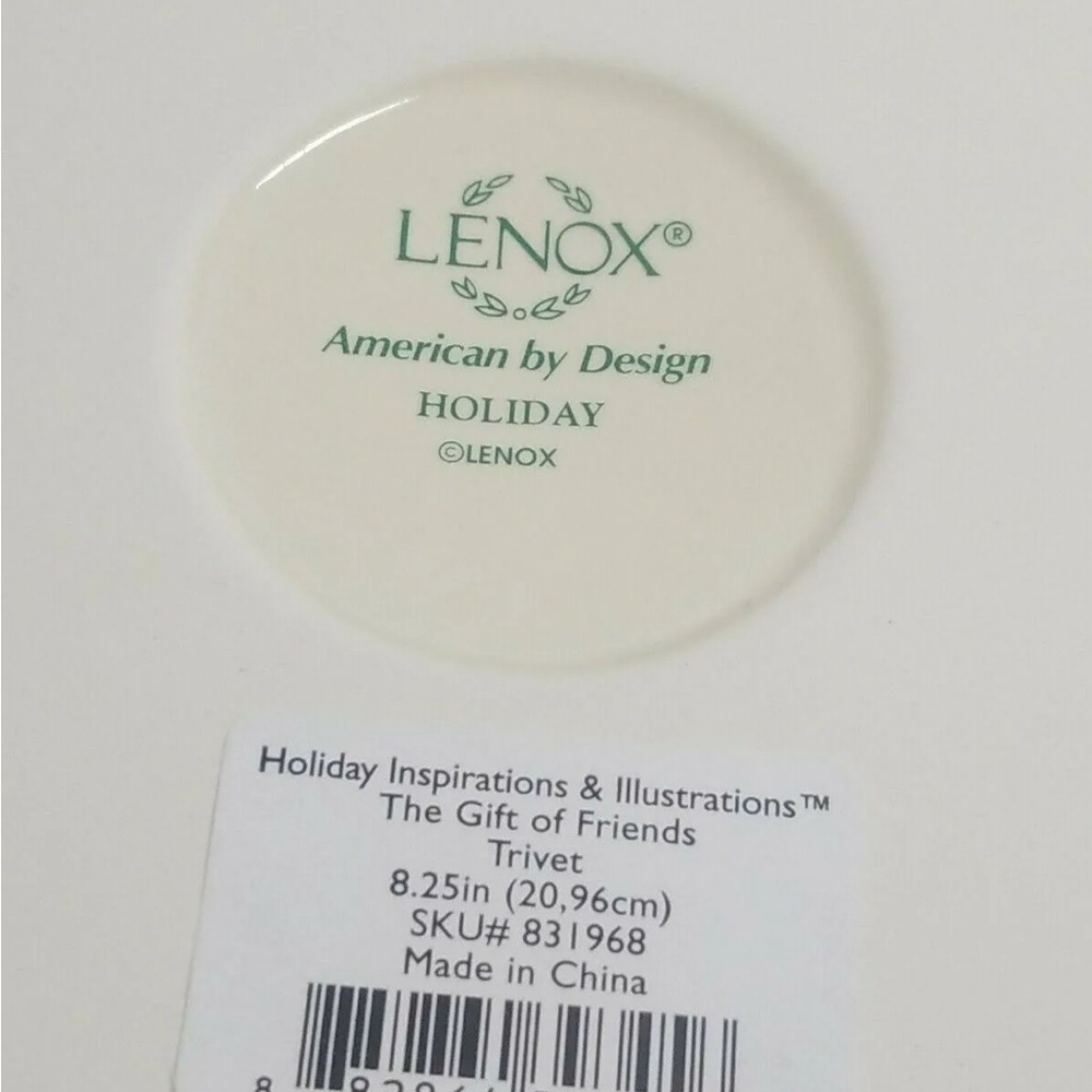 Lenox Holiday Inspirations & Illustrations Gift of Friends 8 1/4" Trivet NWT - Picture 4 of 6